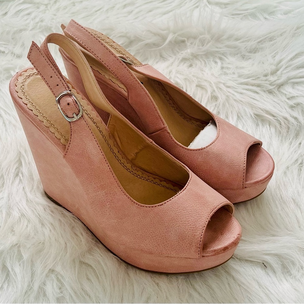 Herstyle women’s wedge heels in pink pastel size 7